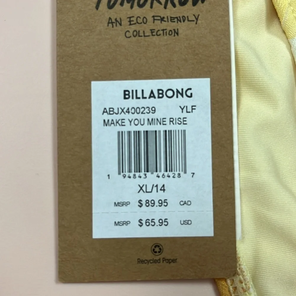Billabong Make You Mine High Rise Yellow Flower Bikini Bottom